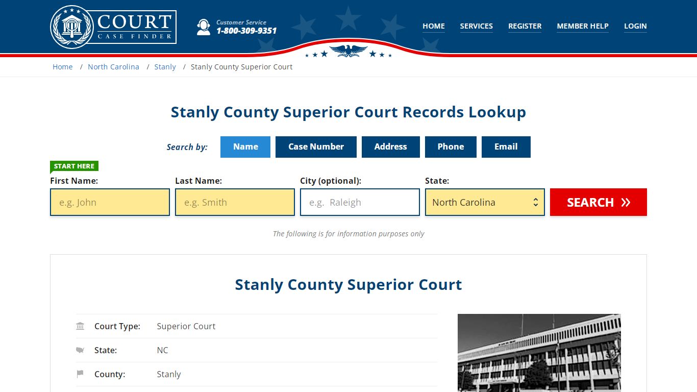 Stanly County Superior Court Records Lookup - CourtCaseFinder.com